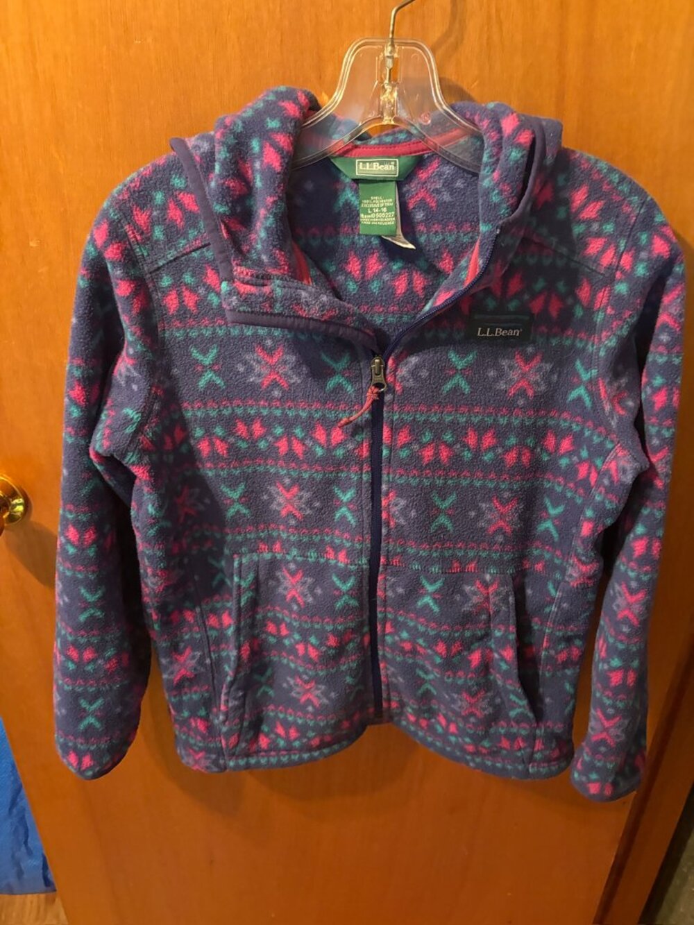 L.L. Bean Girls Large 12-14 Fleece Jacket Sweater Hoodie